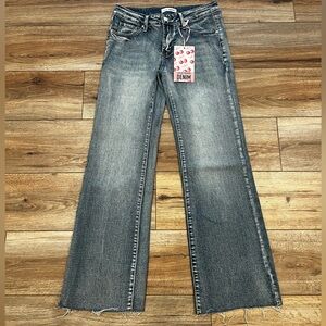 Love Soho Womens Mid Rise Wide Leg Denim Jeans Size 3 NWT